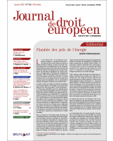 Journal de droit européen (J.D.E.) 2022/1
