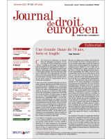 Journal de droit européen (J.D.E.) 2022/9