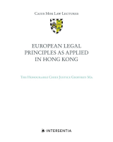 European Legal Principles as Applied in Hong Kong