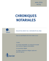 Chroniques notariales. Volume 63