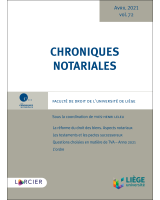 Chroniques notariales. Volume 72