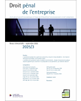 Droit pénal de l'entreprise - 2025/3