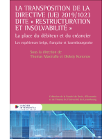 La transposition de la Directive (UE) 2019/1023 dite "restructuration et insolvabilité"