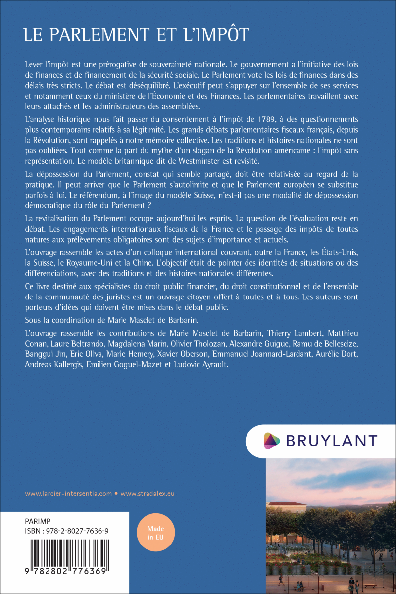Le Parlement et l'impôt ~ Ouvrage ~ Larcier-Intersentia